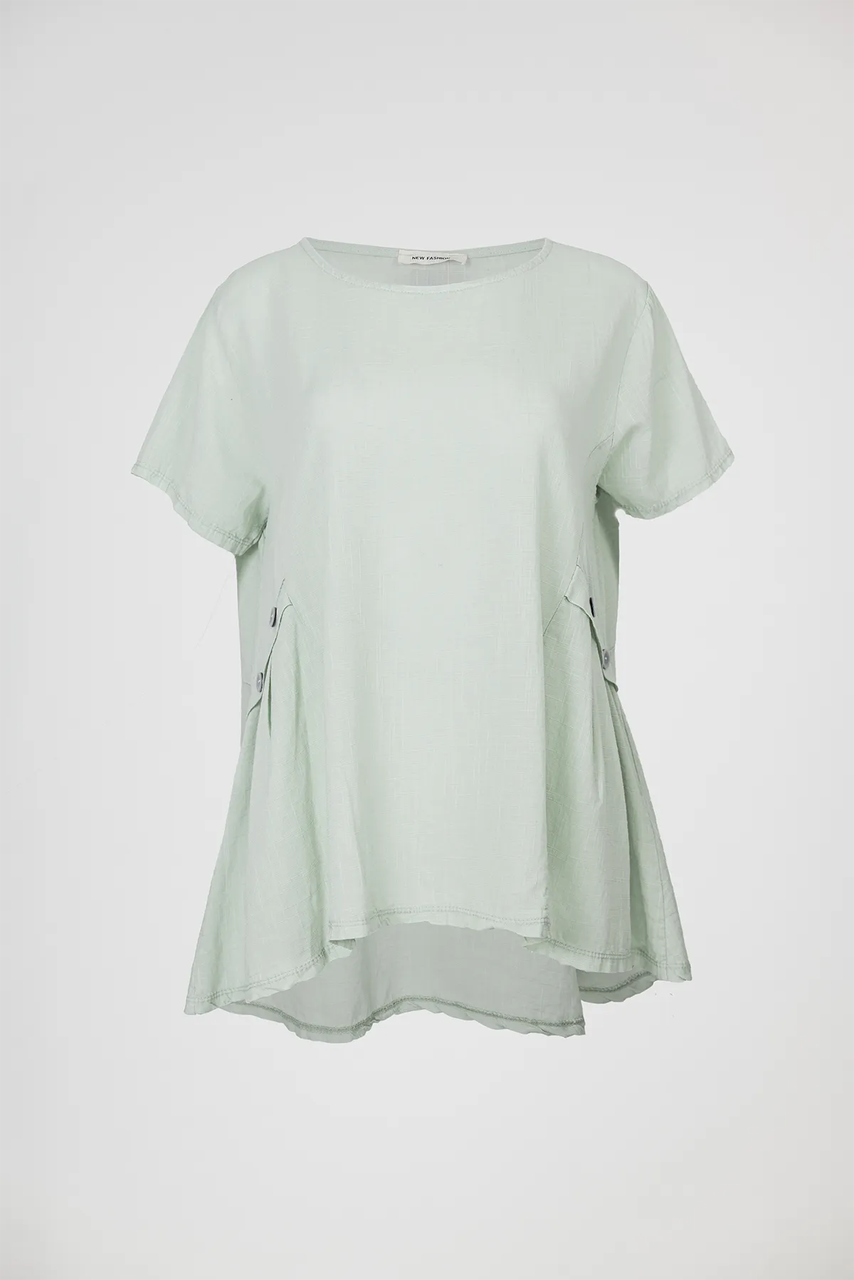 Дамска блуза с къс ръкав в резеда - Plus Size - Natural Ease-блуза с къс ръкав-6Sense