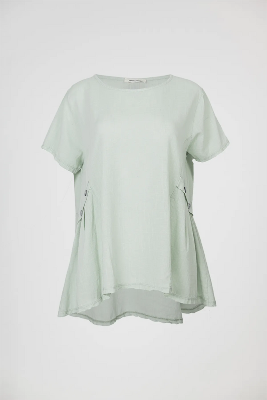 Дамска блуза с къс ръкав в резеда - Plus Size - Natural Ease-блуза с къс ръкав-6Sense