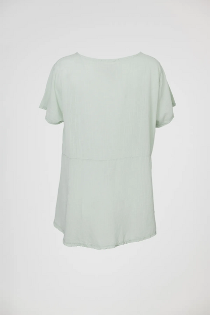 Дамска блуза с къс ръкав в резеда - Plus Size - Natural Ease-блуза с къс ръкав-6Sense