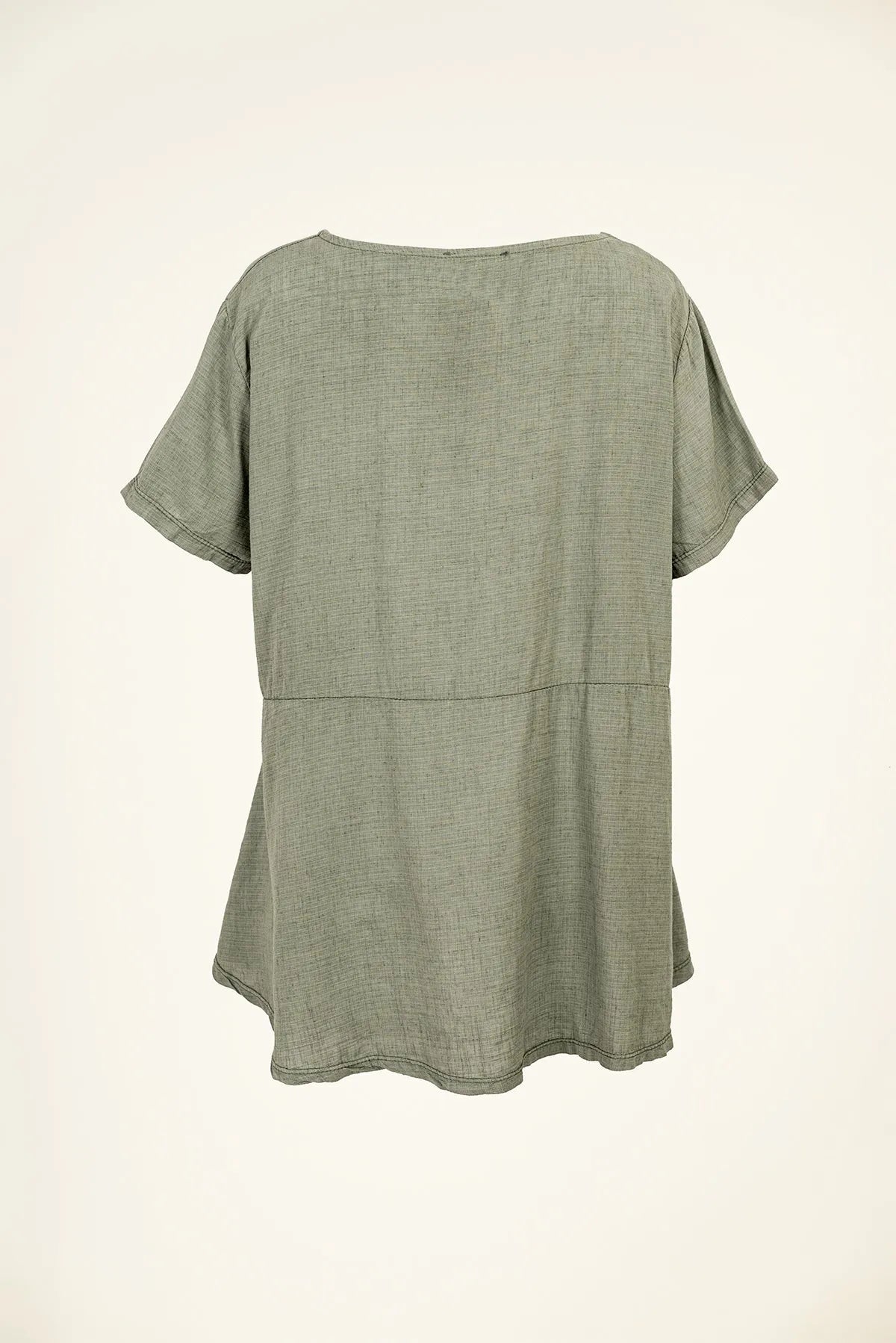 Дамска блуза с къс ръкав в тъмно зелено - Plus Size - Natural Ease-блуза с къс ръкав-6Sense