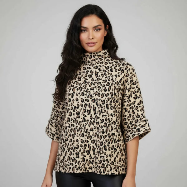 Дамска блуза с леопардов принт - Wild Frame-блузи-6Sense