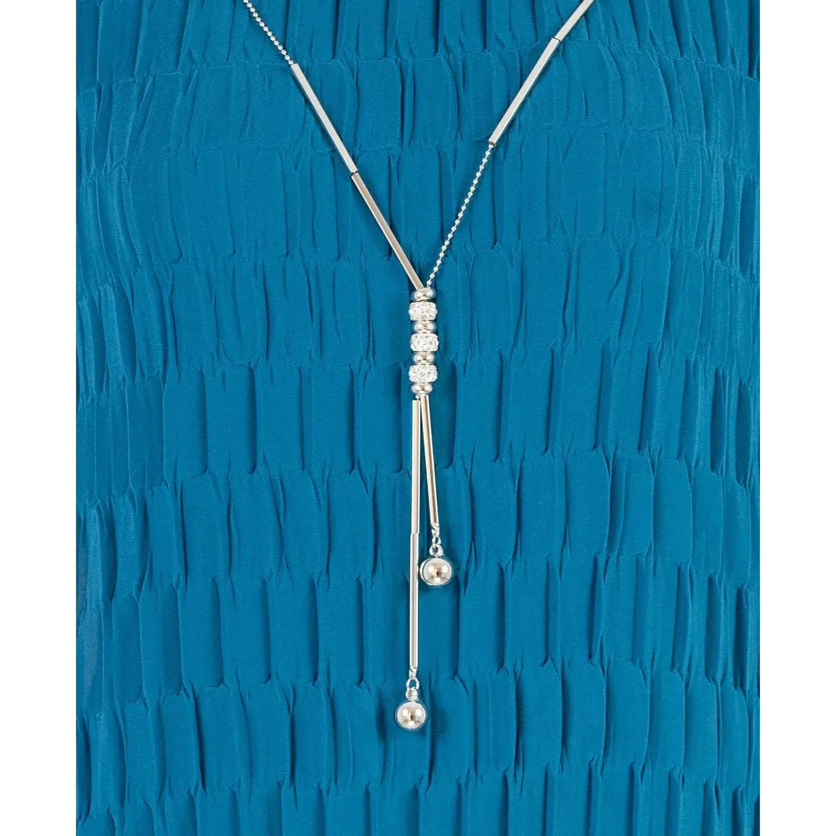 Дамска блуза в тюркоаз с релефна текстура | колекция есен-зима 6Sense