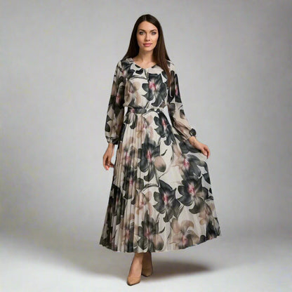 Дамска елегантна рокля с плисиран силует | колекция есен-зима