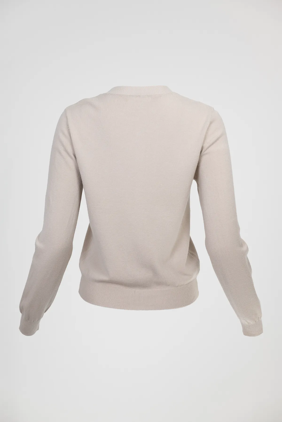 Дамска фина плетена жилетка в екрю с копчета – Cozy Ivory-жилетки-6Sense