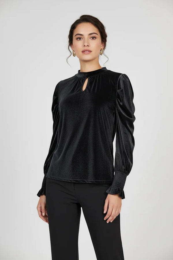 Дамска кадифена блуза - Black Velvet-блузи-6Sense