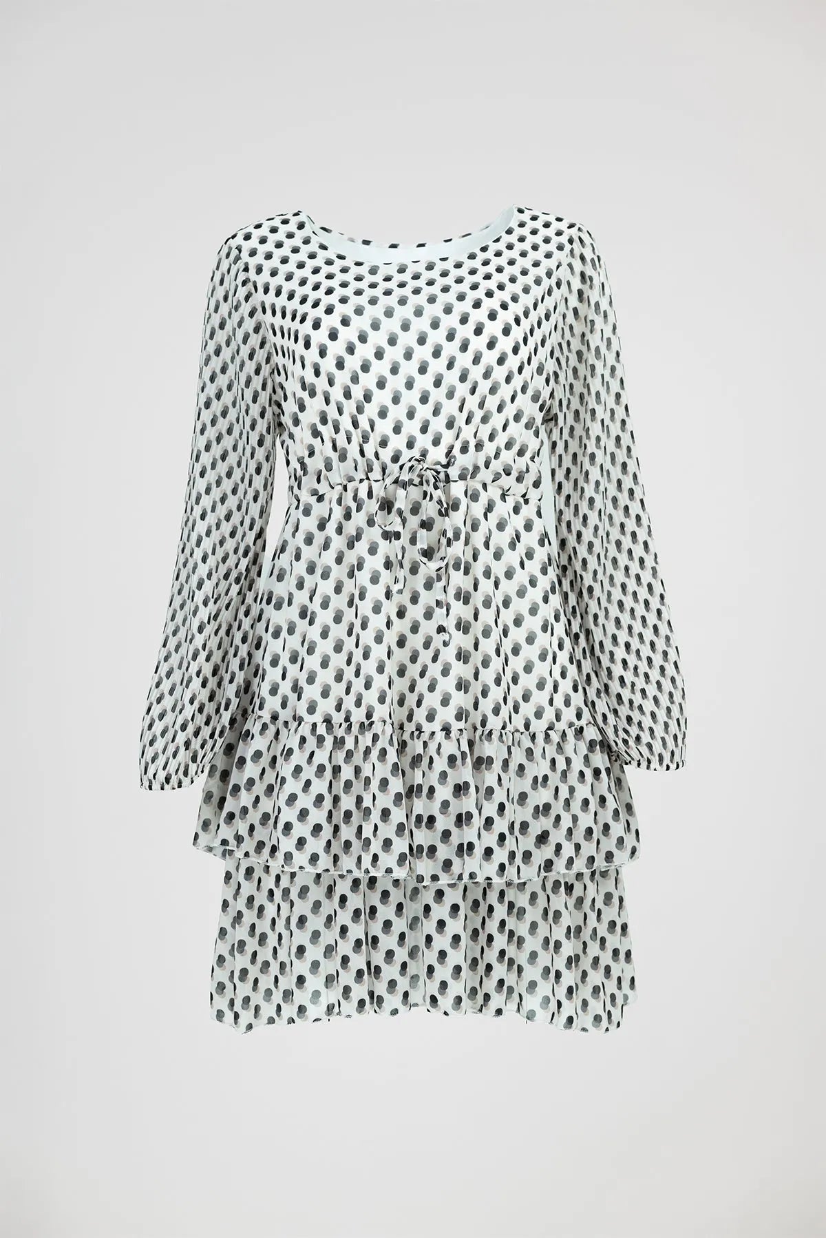 Дамска къса рокля на точки – Polka Grace-рокли-6Sense