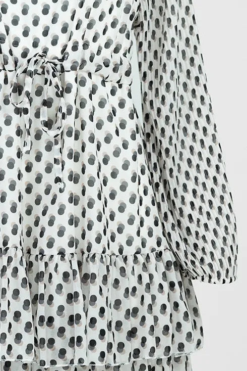 Дамска къса рокля на точки – Polka Grace-рокли-6Sense