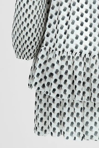 Дамска къса рокля на точки – Polka Grace-рокли-6Sense