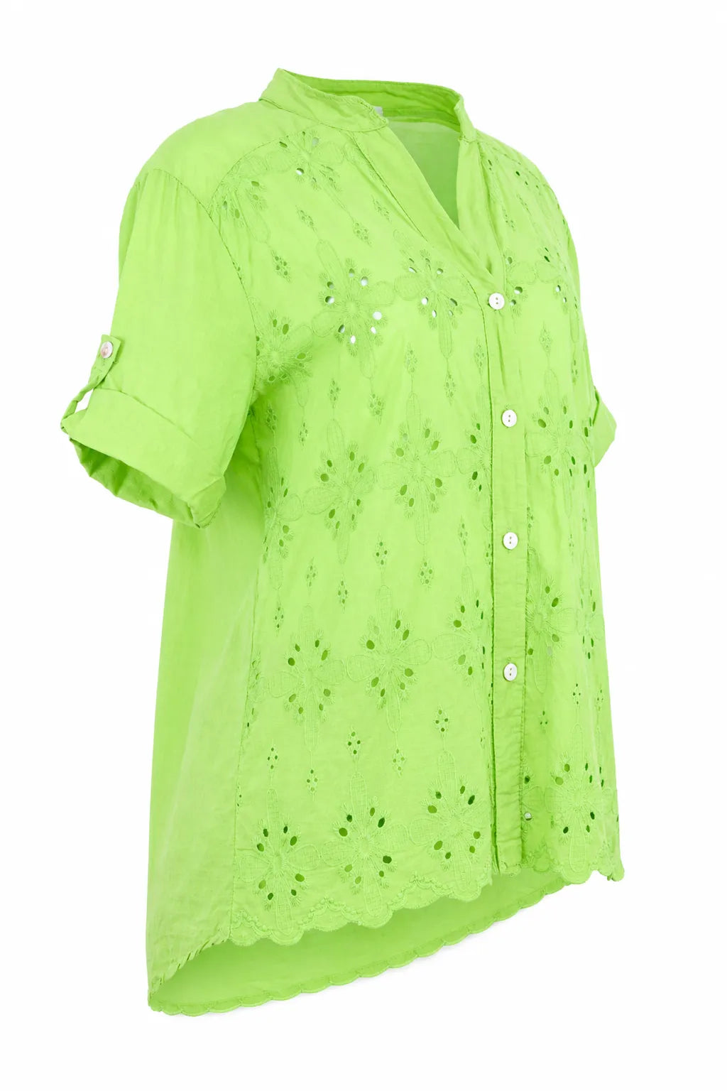 Дамска лятна риза с къс ръкав - Verde Glow | 6sense.bg-ризи с къс ръкав-6Sense