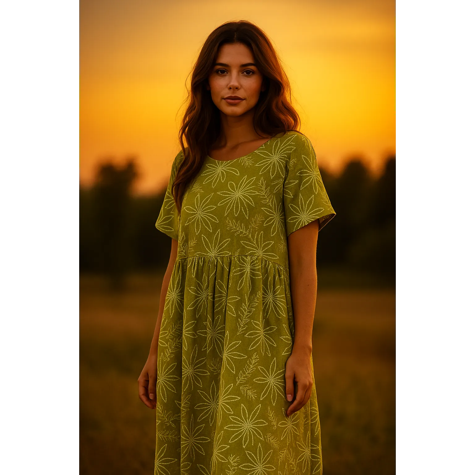 Дамска лятна рокля - Green Olivе