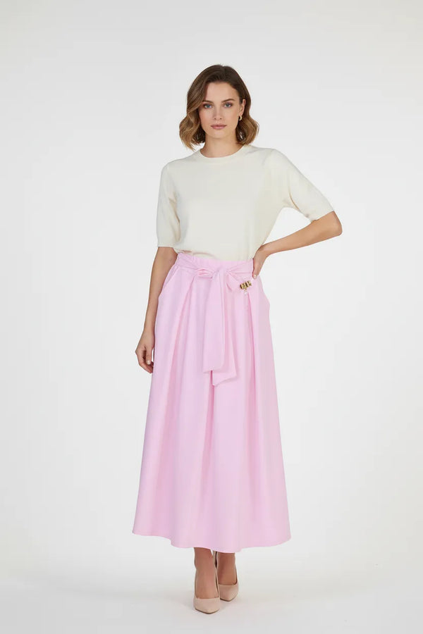 Дамска миди пола с панделка в розово - Pink Ribbon