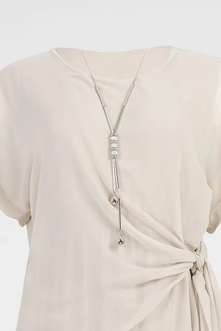 Дамска миди рокля в шампанско бежово - Champagne Wrap-рокли-6Sense