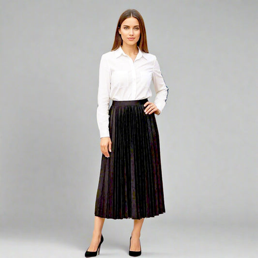 Дамска плисирана пола - черна | колекция есен-зима 6Sense