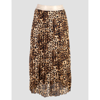 Дамска плисирана пола с леопардов принт | колекция есен-зима-Поли-6Sense