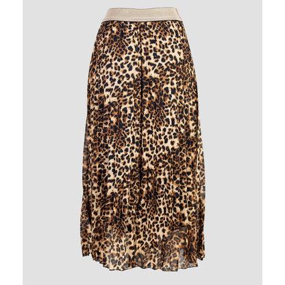 Дамска плисирана пола с леопардов принт | колекция есен-зима-Поли-6Sense