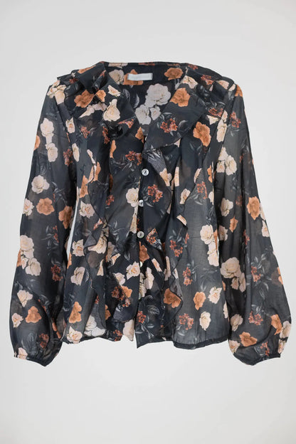 Дамска риза с жабо - леко прозрачна - Amber Rose-6Sense