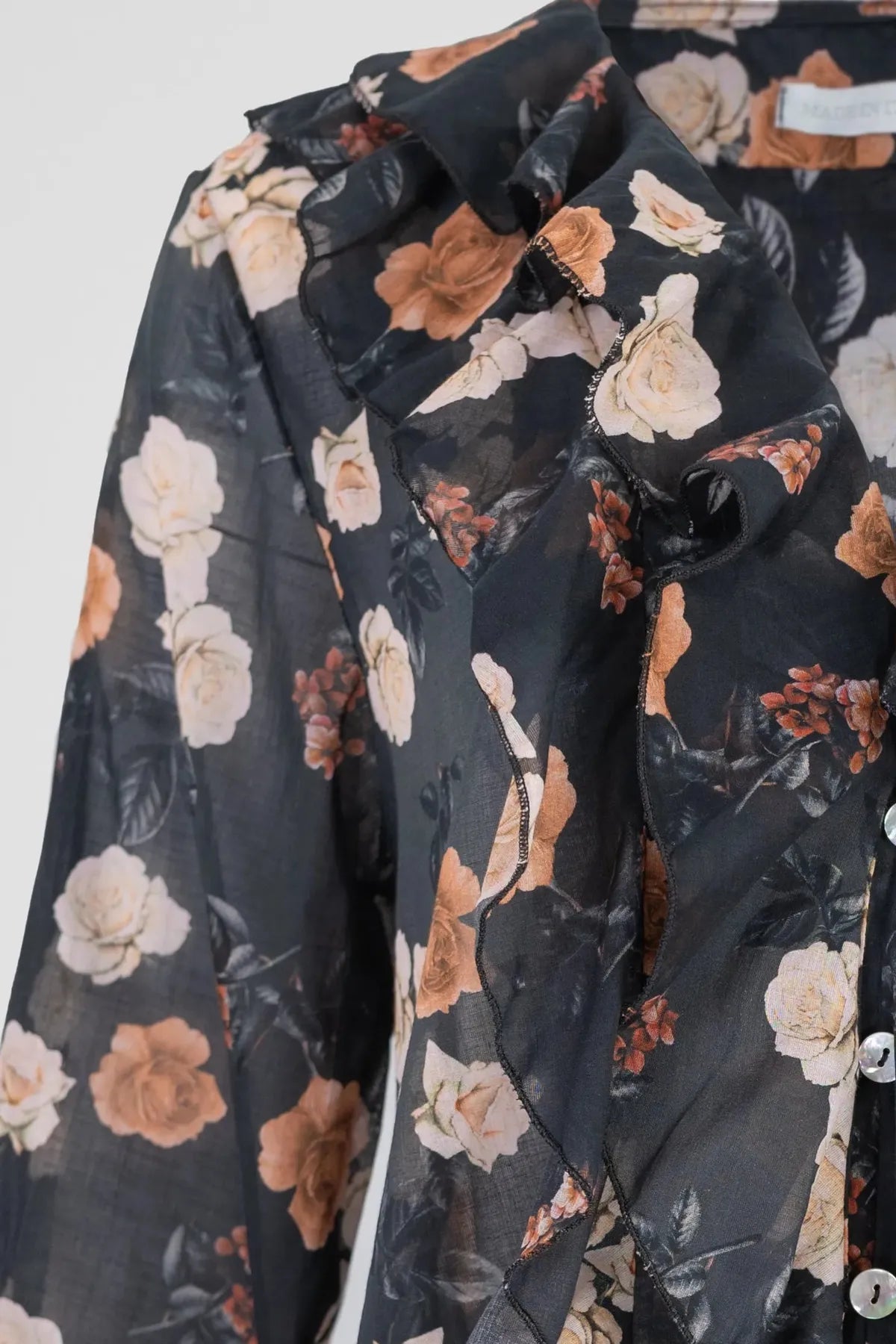 Дамска риза с жабо - леко прозрачна - Amber Rose-6Sense