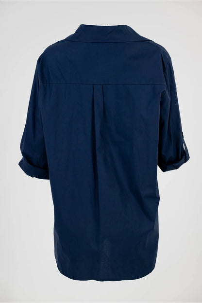 Дамска риза в тъмносиньо - Navy Charm-ризи-6Sense