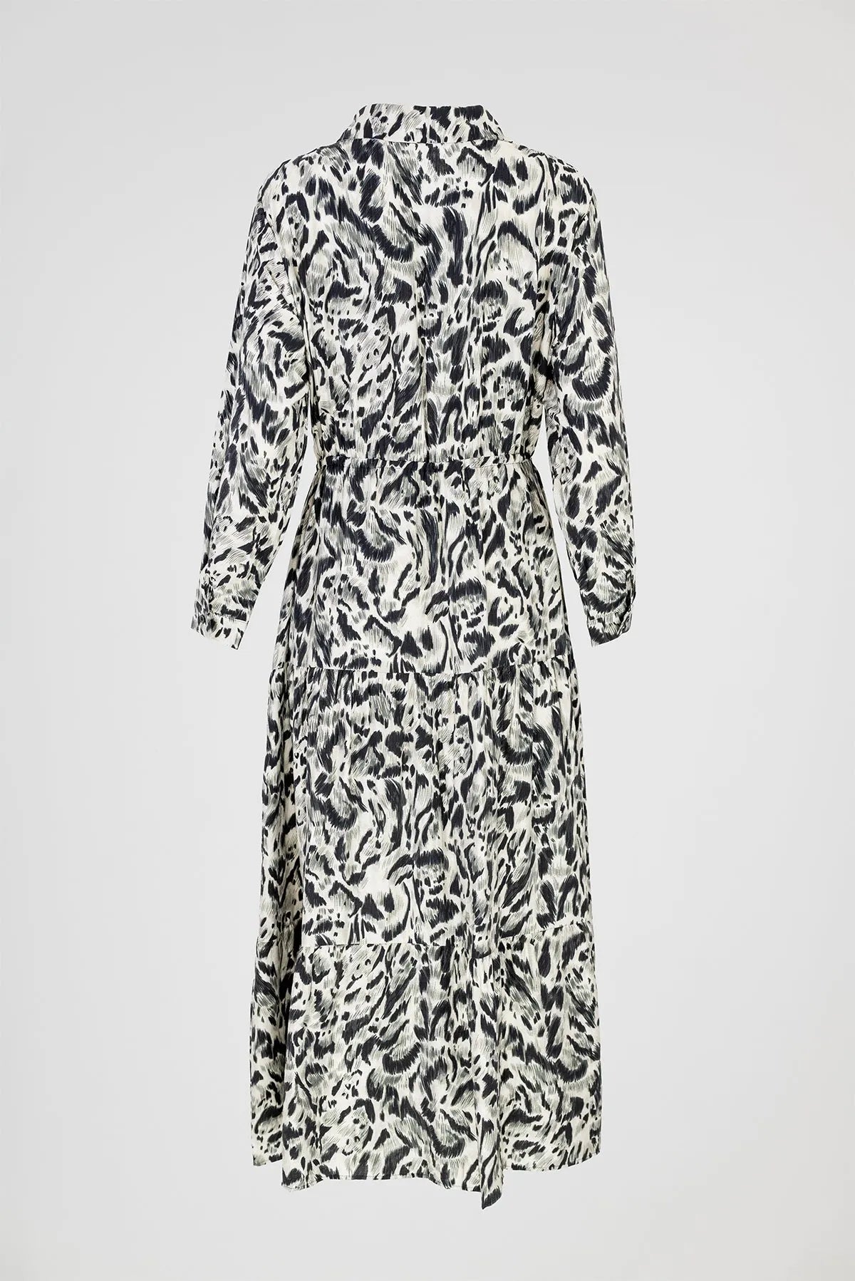Дамска рокля с животински принт в черно и бяло - Black and white-рокли-6Sense