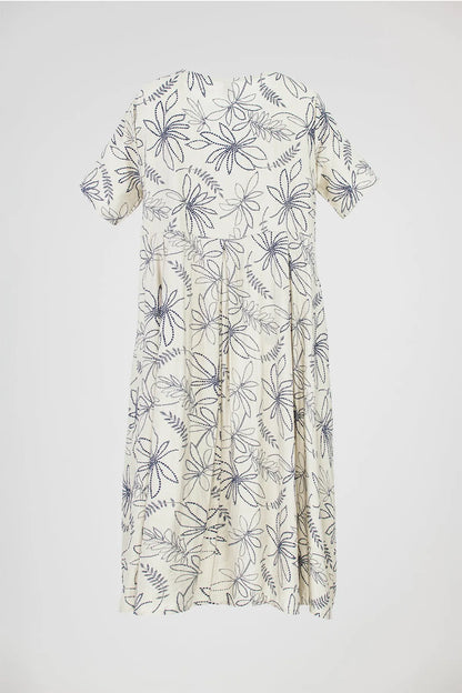 Дамска рокля в бежово - Plus size - Flora Flow-рокли-6Sense