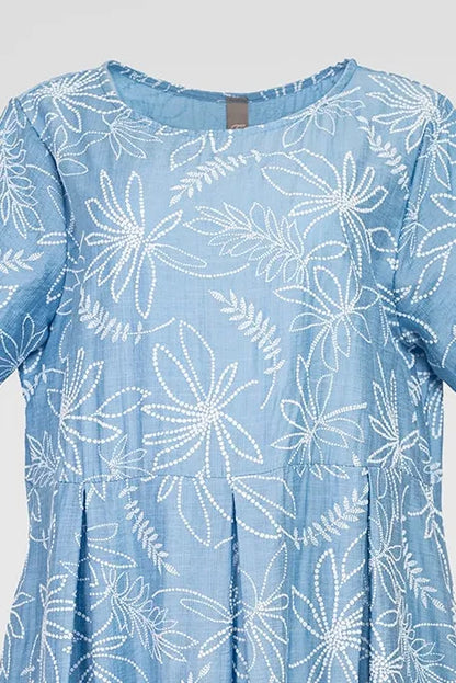 Дамска свободна рокля с флорален принт Flora Flow - до 4XL-рокли-6Sense