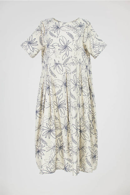 Дамска свободна рокля в бежово - Flora Flow – до 4XL-рокли-6Sense