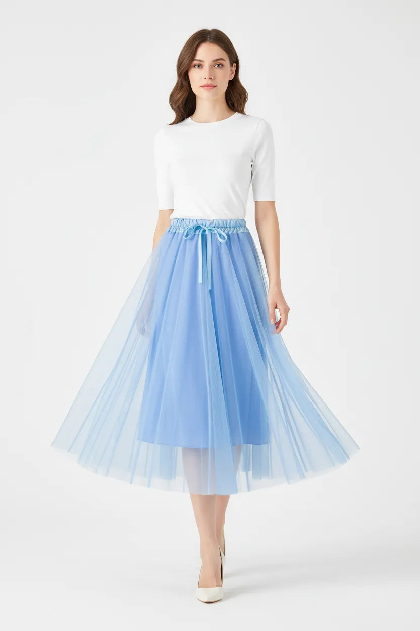 Дамска тюлена пола - Azure mist | колекция пролет-лято-Поли-6Sense