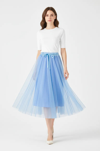 Дамска тюлена пола - Azure mist | колекция пролет-лято-Поли-6Sense