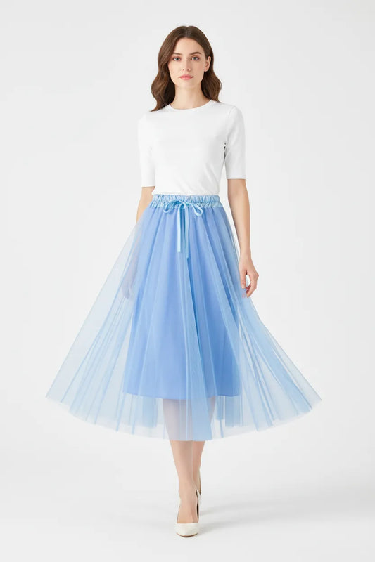 Дамска тюлена пола - Azure mist | колекция пролет-лято-Поли-6Sense