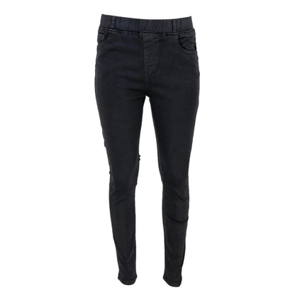 Дамски черни еластични дънки с slim fit кройка, идеални за комфорт и стил в колекция есен-зима.