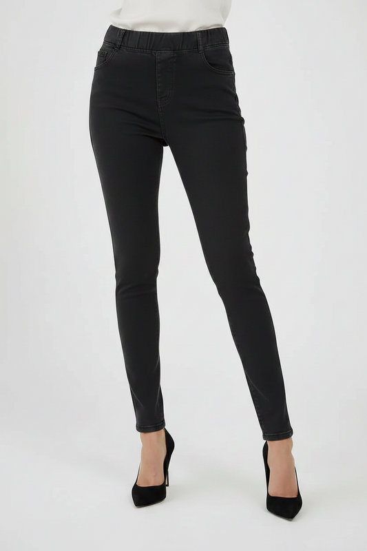 Дамски черни еластични Plus Size дънки - Mary