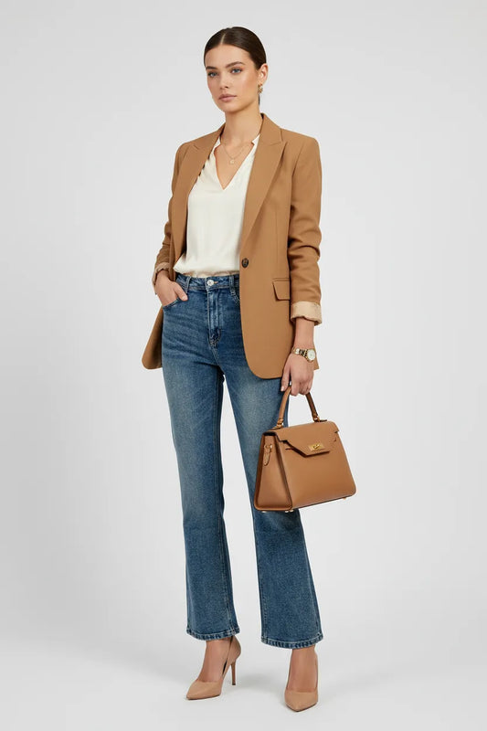 Дамски дънки с класическа форма - Ava-дънки-6Sense