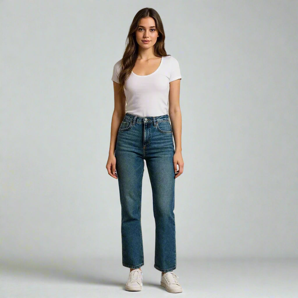 Дамски дънки с класическа форма | колекция есен-зима 6Sense