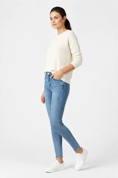 Дамски дънки с повдигащ ефект - Denim Splash-дънки-6Sense