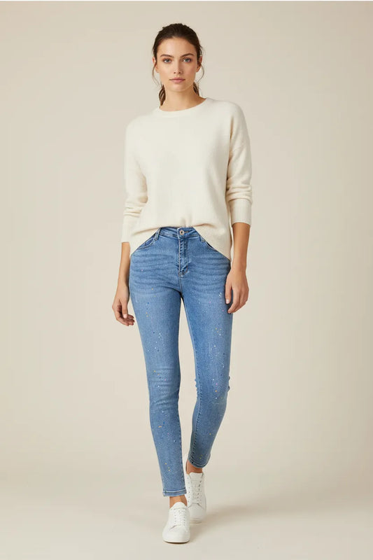 Дамски дънки с повдигащ ефект - Denim Splash-дънки-6Sense