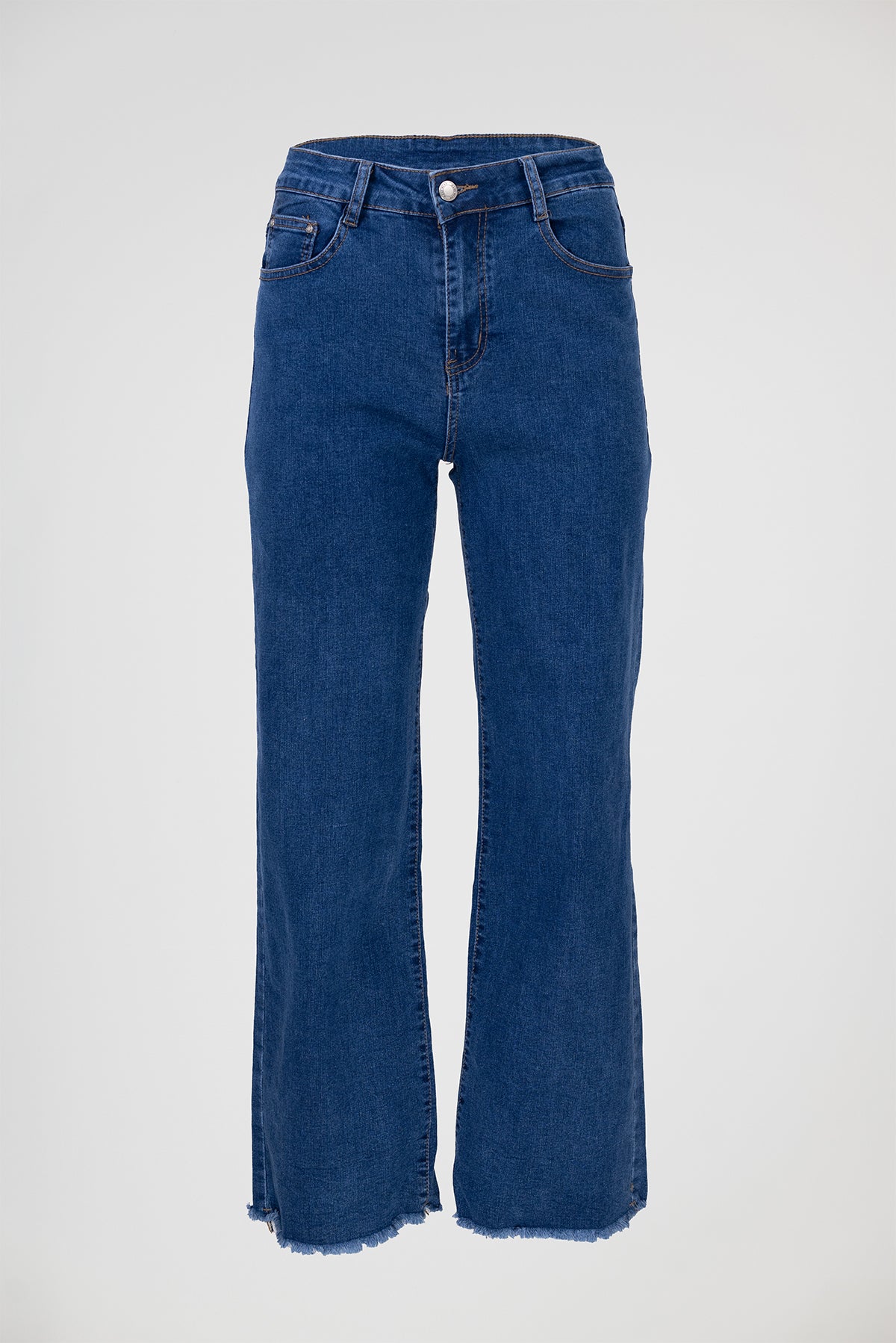 Дамски дънки с разкроен крачол – Blue Raw-дънки-6Sense