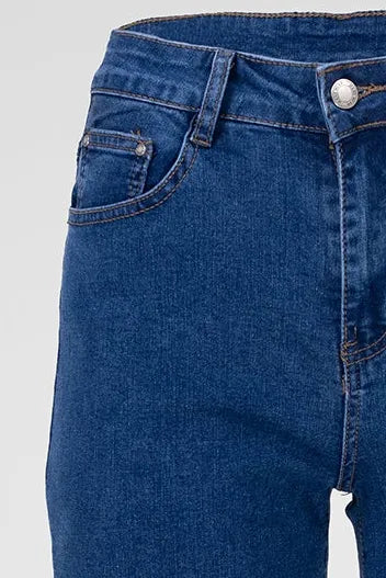 Дамски дънки с разкроен крачол – Blue Raw-дънки-6Sense