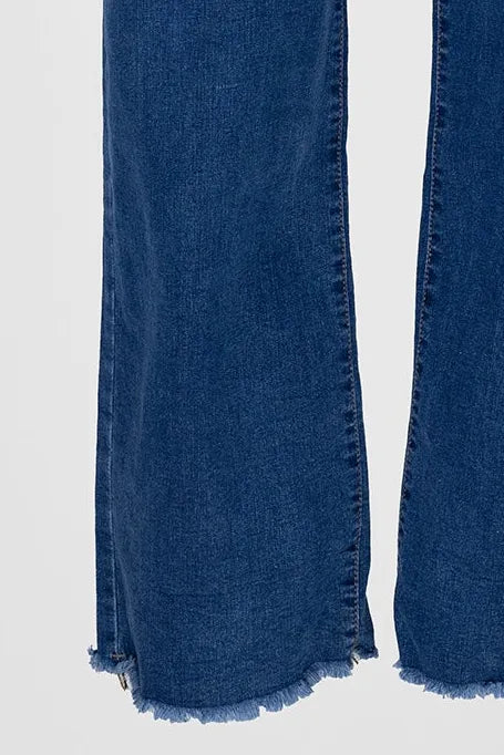 Дамски дънки с разкроен крачол – Blue Raw-дънки-6Sense