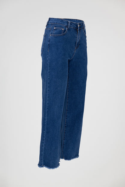 Дамски дънки с разкроен крачол – Blue Raw-дънки-6Sense