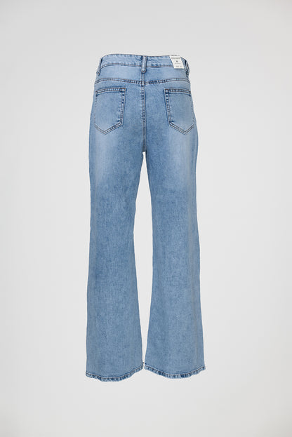 Дамски дънки с рязана бродерия - Floral Cutwork-дънки-6Sense