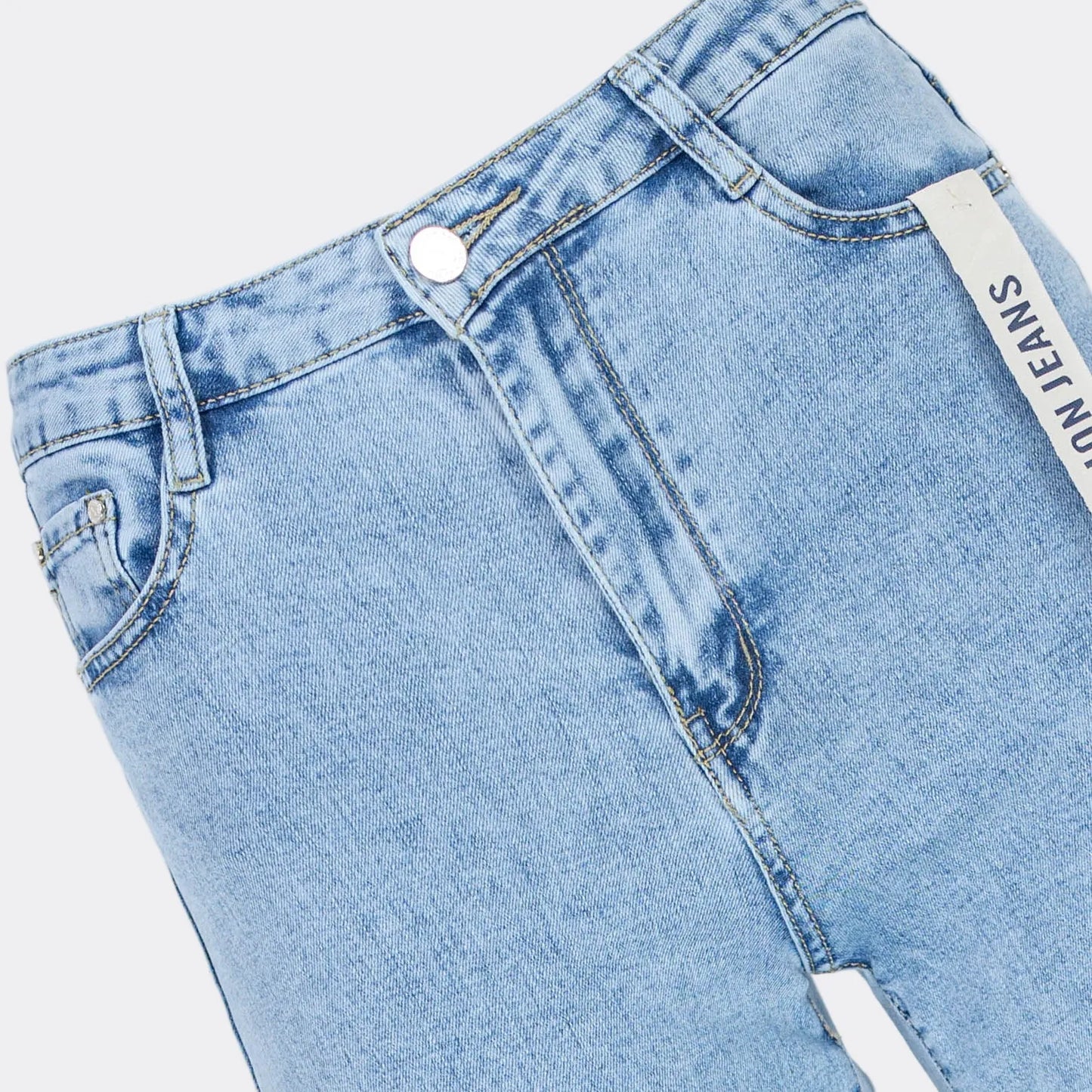 Дамски дънки с широк крачол - Moss Bloom-дънки-6Sense