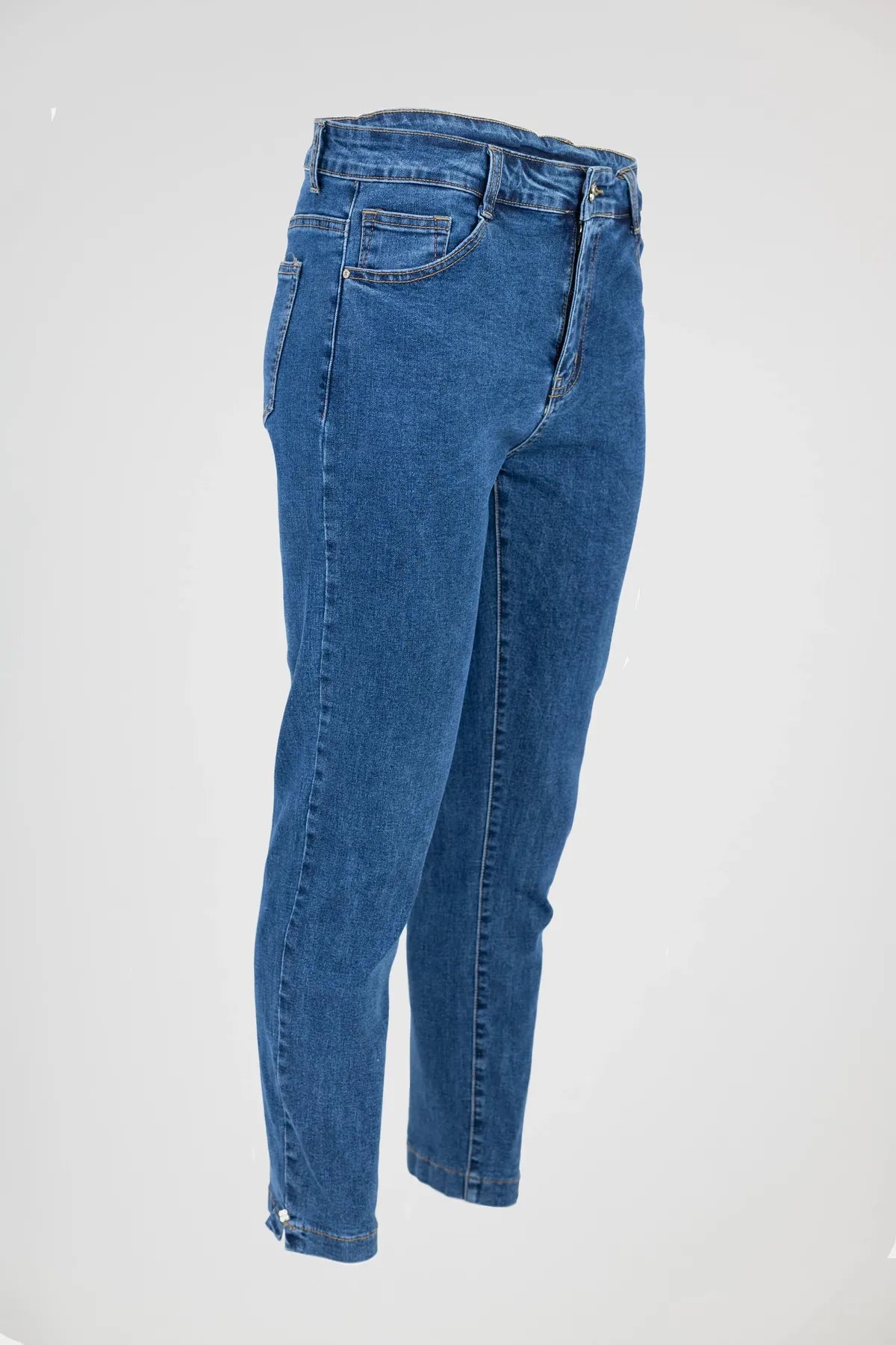 Дамски дънки с висока талия - Plus Size - Classic Fit-дънки-6Sense
