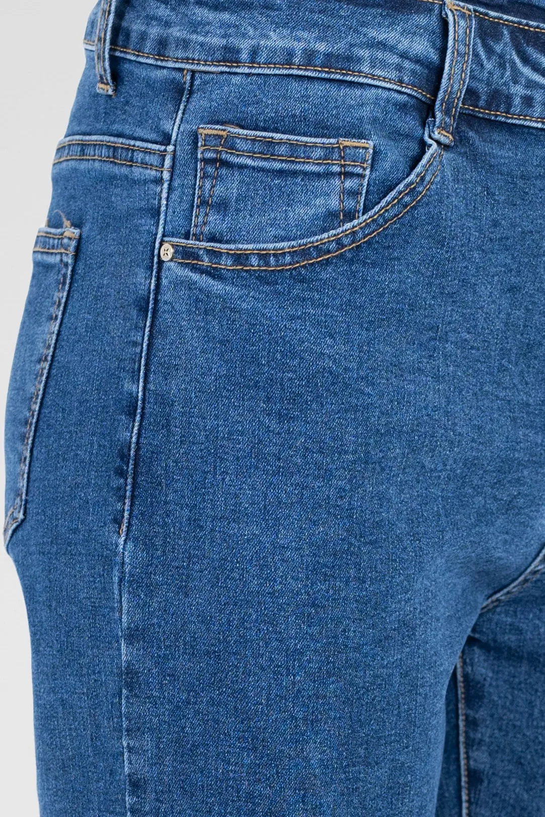 Дамски дънки с висока талия - удобен модел - Classic Fit-дънки-6Sense