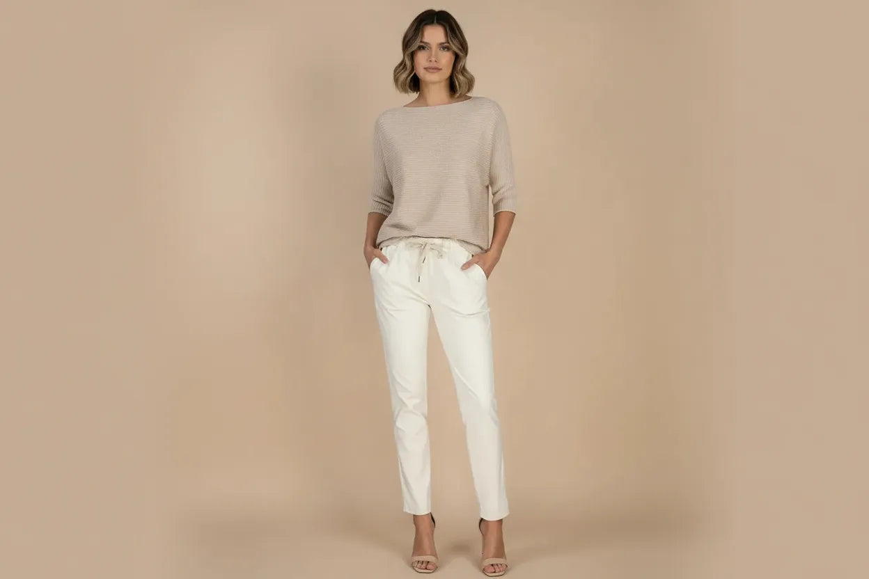 Дамски еластичен панталон - Easy-панталони-6Sense