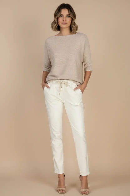 Дамски еластичен панталон - Easy-панталони-6Sense