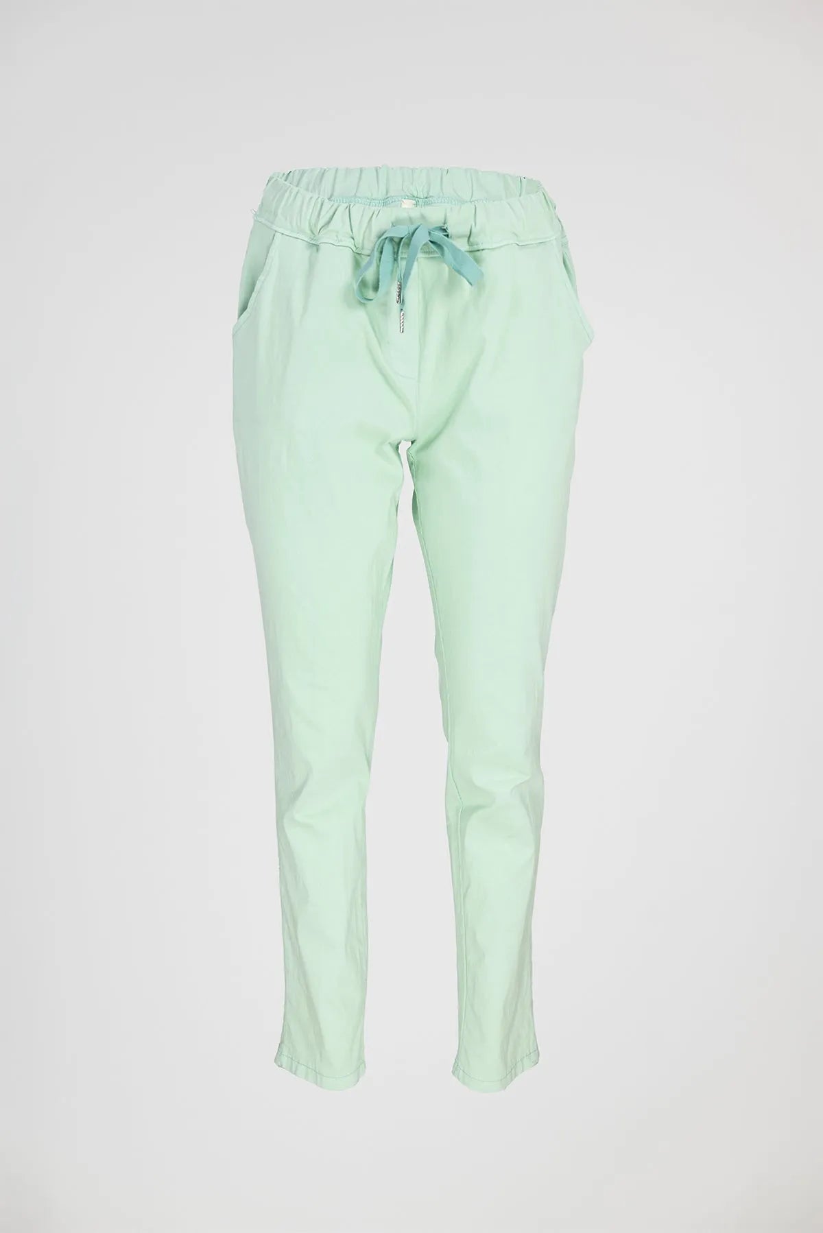 Дамски еластичен панталон мента - Easy-панталони-6Sense