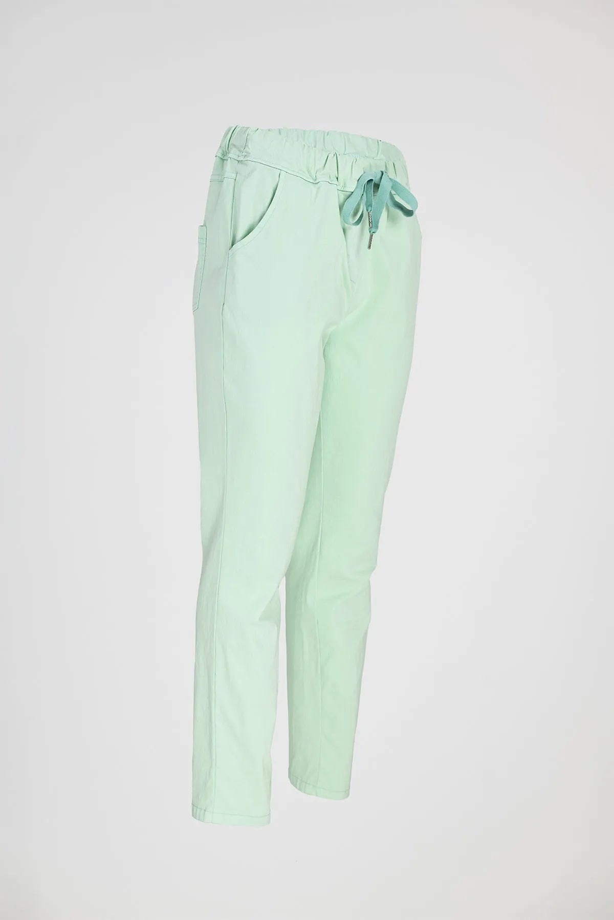 Дамски еластичен панталон мента - Easy-панталони-6Sense