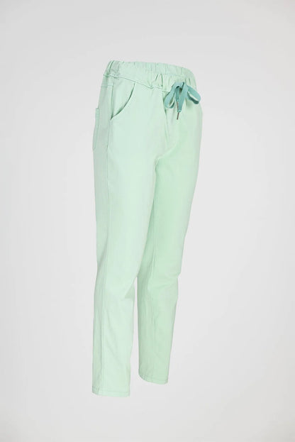 Дамски еластичен панталон мента - Easy-панталони-6Sense