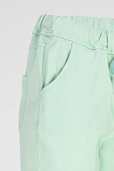 Дамски еластичен панталон мента - Easy-панталони-6Sense
