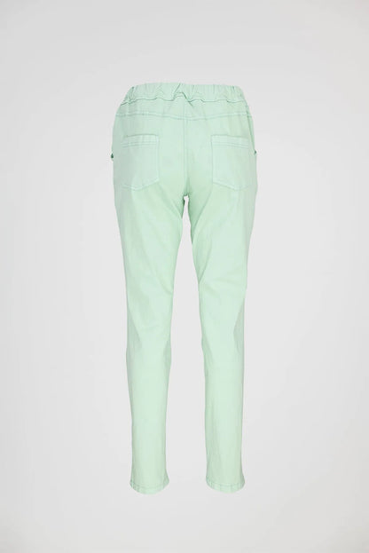 Дамски еластичен панталон мента - Easy-панталони-6Sense